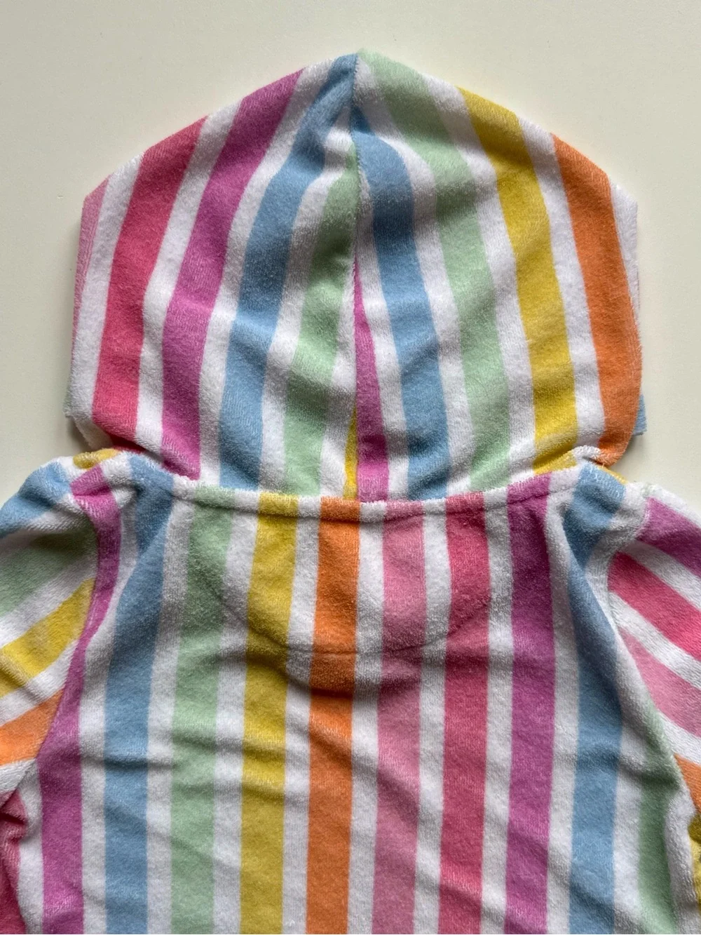 RuffleButts Girls Rainbow Dream Stripe Ruffle Terry Cover-Up - Size 3T